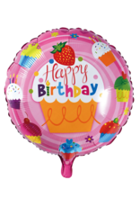 Follieballon Happy birthday cupcake 45 cm