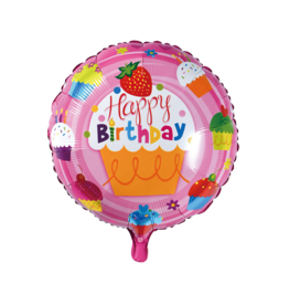 Follieballon Happy birthday cupcake 45 cm