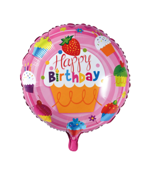 Follieballon Happy birthday cupcake 45 cm