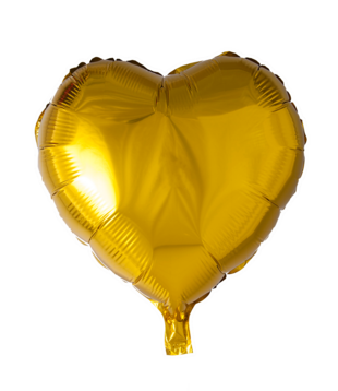 Folieballon goud hart | 45 cm