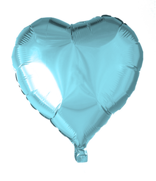 Folieballon Hart lichtblauw | 45 cm