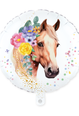 Folieballon bloemen paard | 45 cm