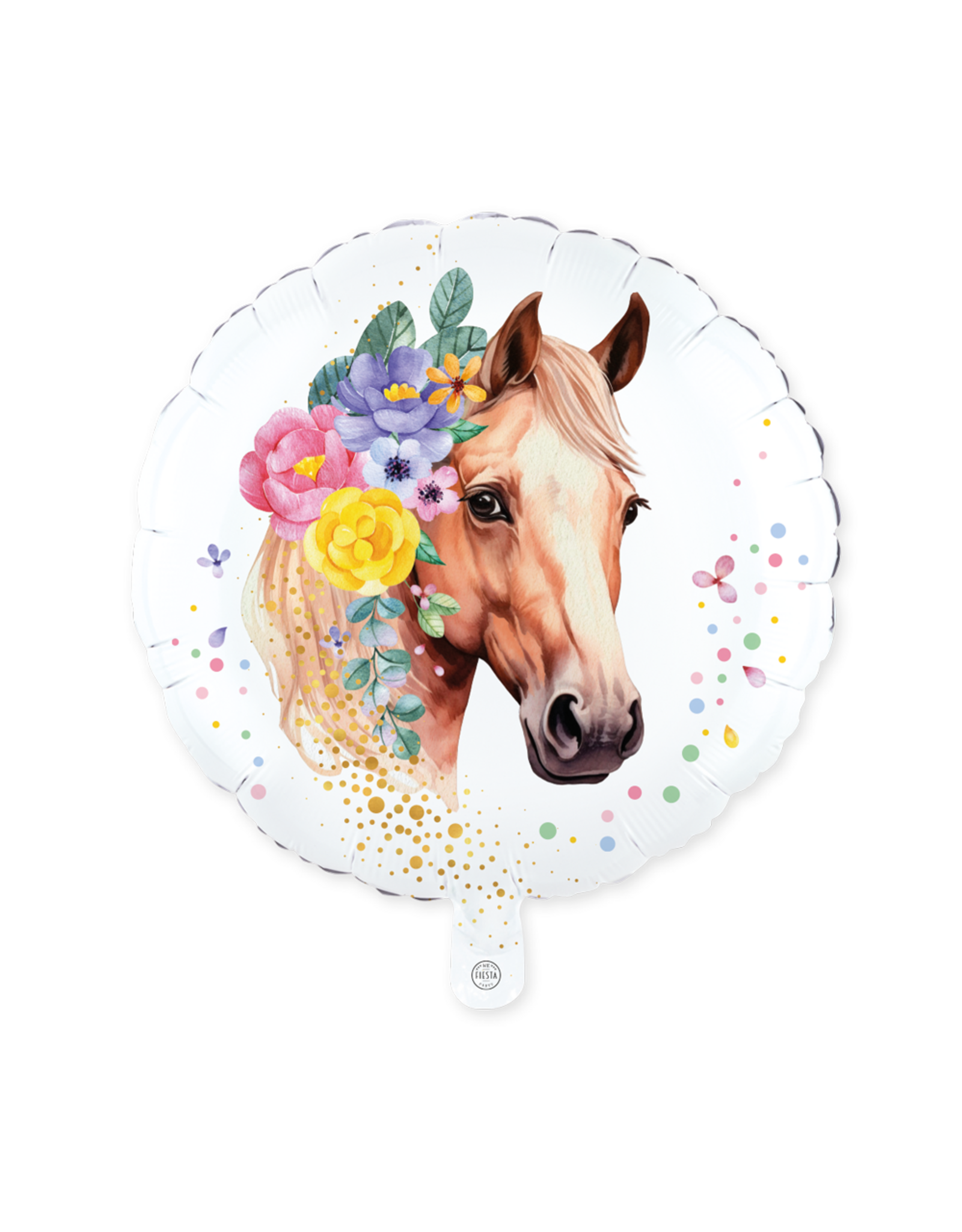 Folieballon bloemen paard | 45 cm