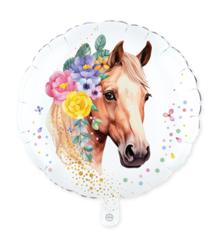 Folieballon bloemen paard | 45 cm