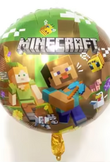 Folieballon minecraft rond | 45 cm