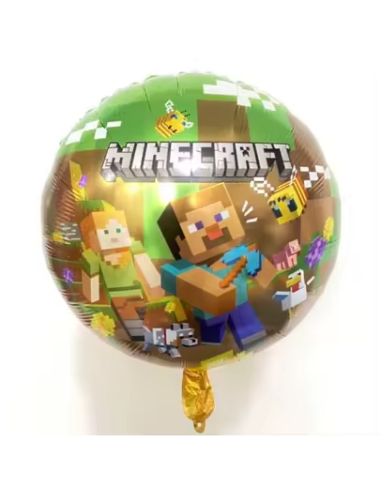 Folieballon minecraft rond | 45 cm