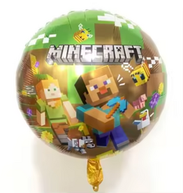 Folieballon minecraft rond | 45 cm