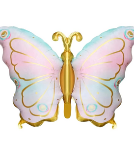 Vlinder goud-roze 80 cm