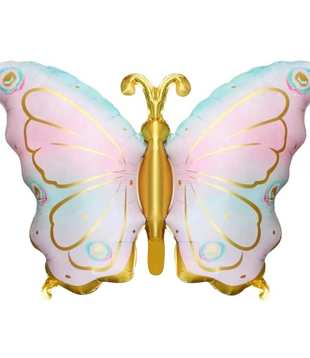 Vlinder goud-roze 80 cm