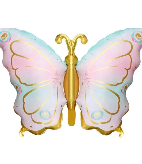 Vlinder goud-roze 80 cm