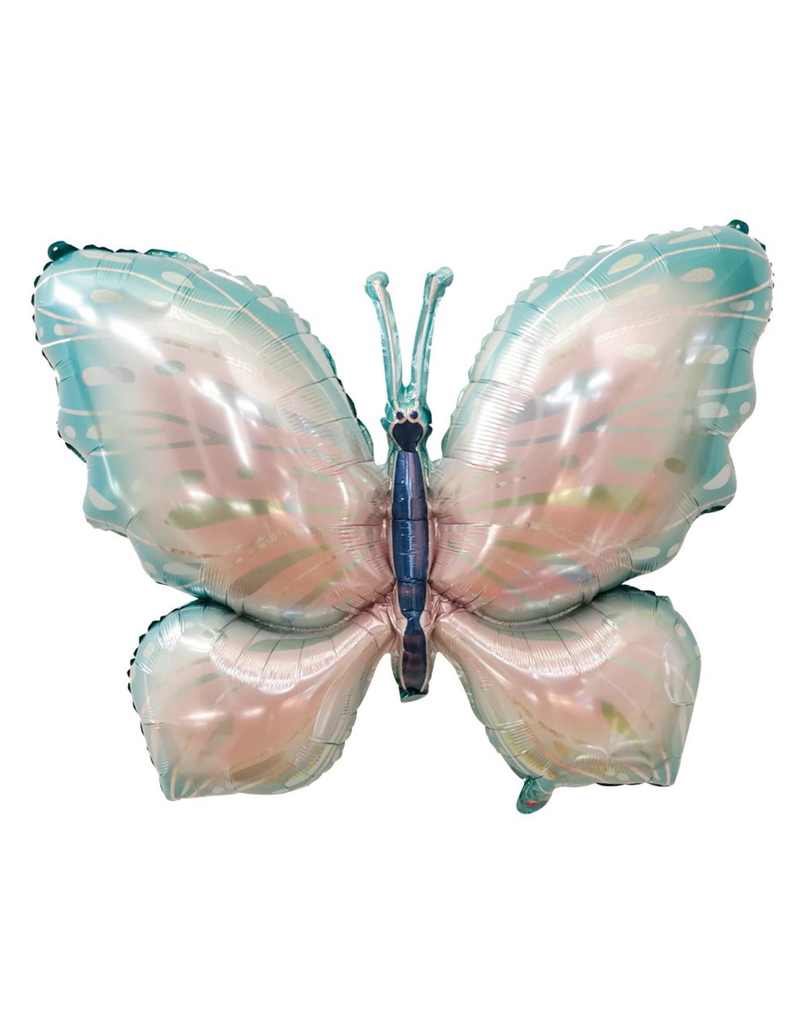 Vlinder ballon XXL roze - blauw