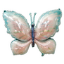 Vlinder ballon XXL roze - blauw