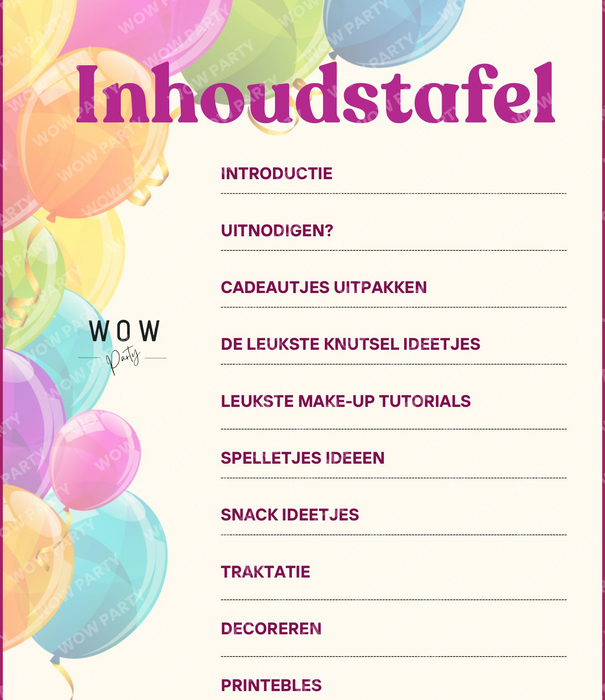 Compleet draaiboek kinderfeestje