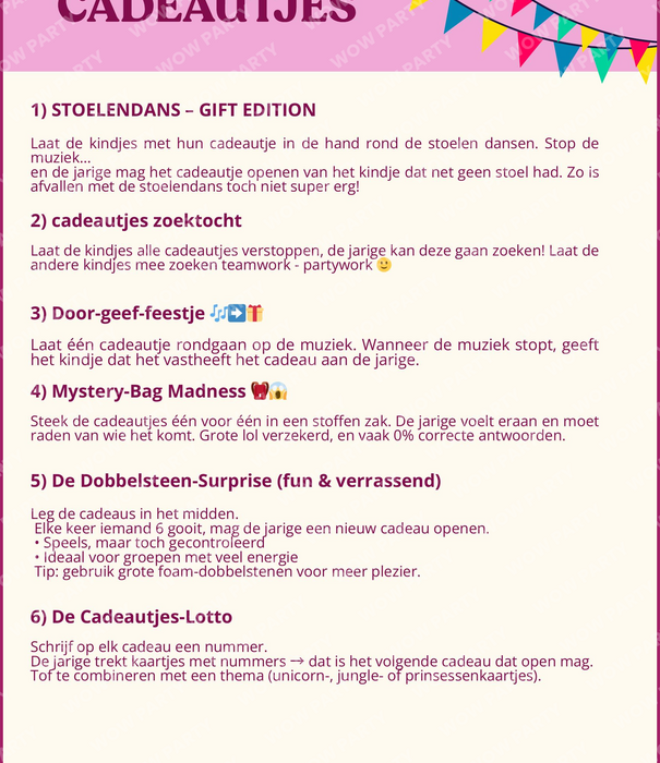 Compleet draaiboek kinderfeestje