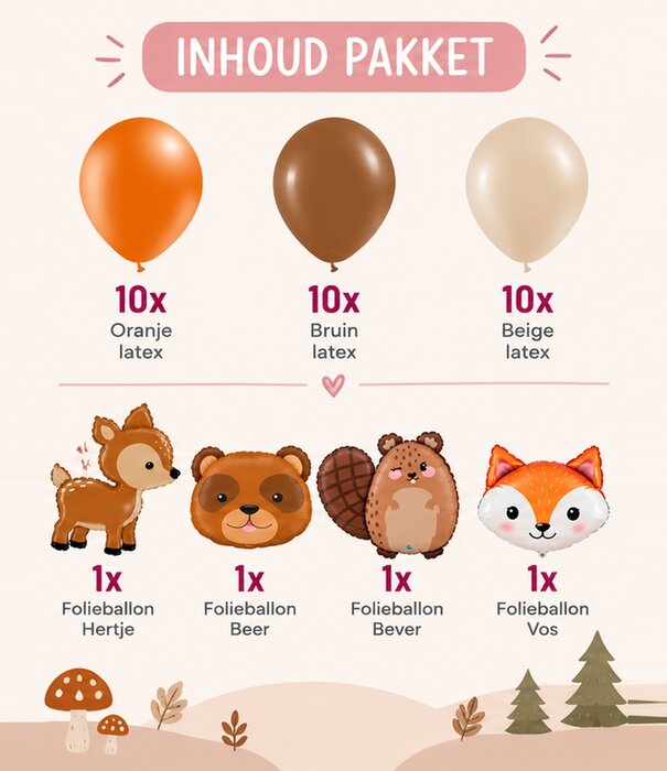 Bosdiertjes ballonnenpakket | WOW Party