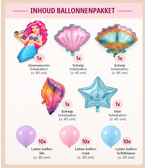 Zeemeermin ballonnenpakket | WOW Party