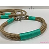 Honden halsband Touw Hiba Turquoise