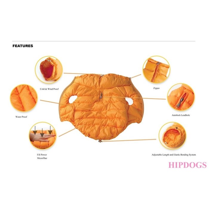 Puppy Angel Puppy Angel  Honden jas Love Faux Down Padding vest Oranje