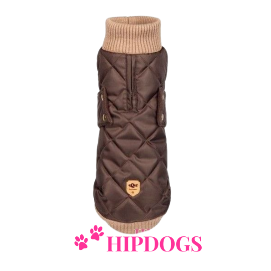 tQel – Mode & Accessoires voor Teckels tQel Teckel jas Maroon Quilted waterproof Parka met col Simon Choco