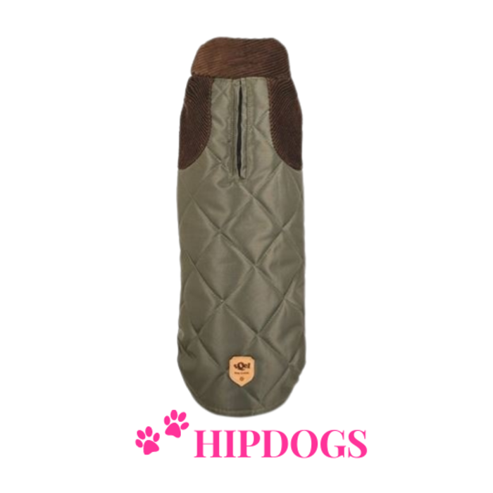 tQel – Mode & Accessoires voor Teckels tQel Teckel jas Quilted waterproof coat Willy Olive