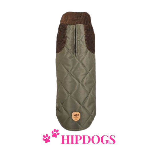 tQel – Mode & Accessoires voor Teckels tQel Teckel jas Quilted waterproof coat Willy Olive