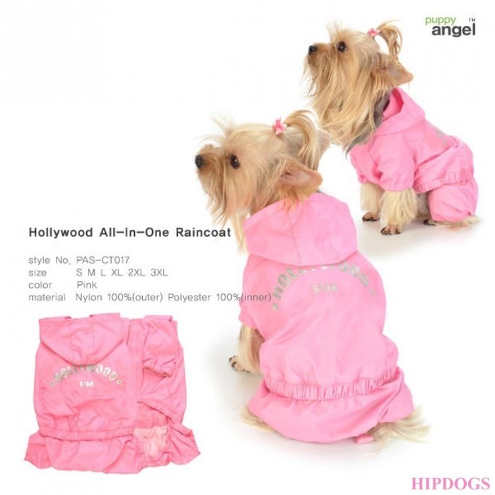 Puppy Angel Puppy Angel Honden regenpak All in one Rainsuit Hollywood Pink