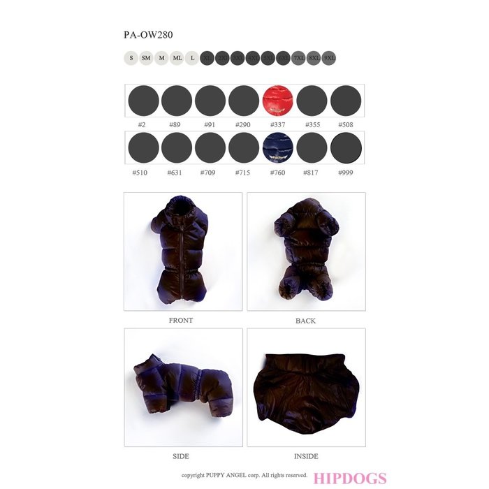 Puppy Angel Puppy Angel Honden skipak Love Down Padding Overalls navy