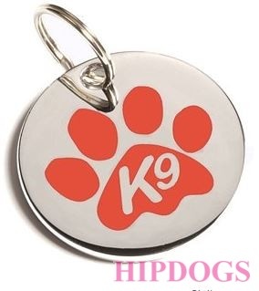 Overigen K9 honden ID tag met hondenpootje in verschillende kleuren