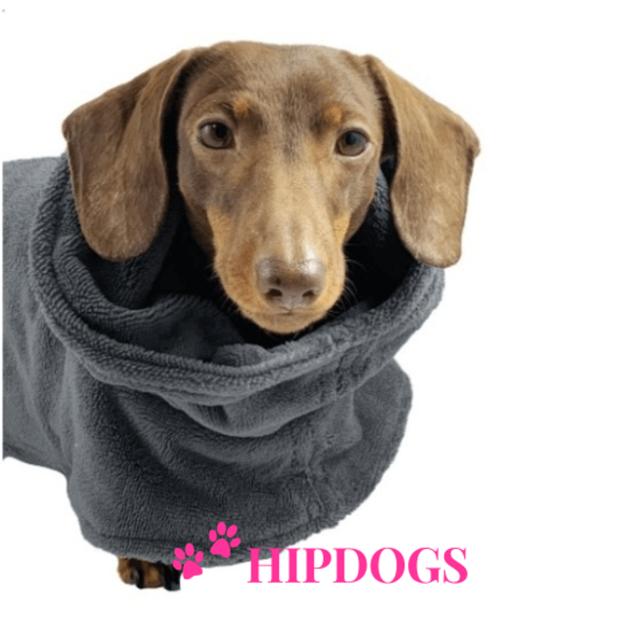 tQel – Mode & Accessoires voor Teckels tQel honden badjas Albornoz grijs