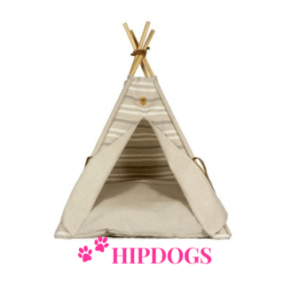 tQel – Mode & Accessoires voor Teckels tQel hondenmand Tipi camel gestreept