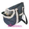 Holly Loo Denim honden draagtas met teddybont