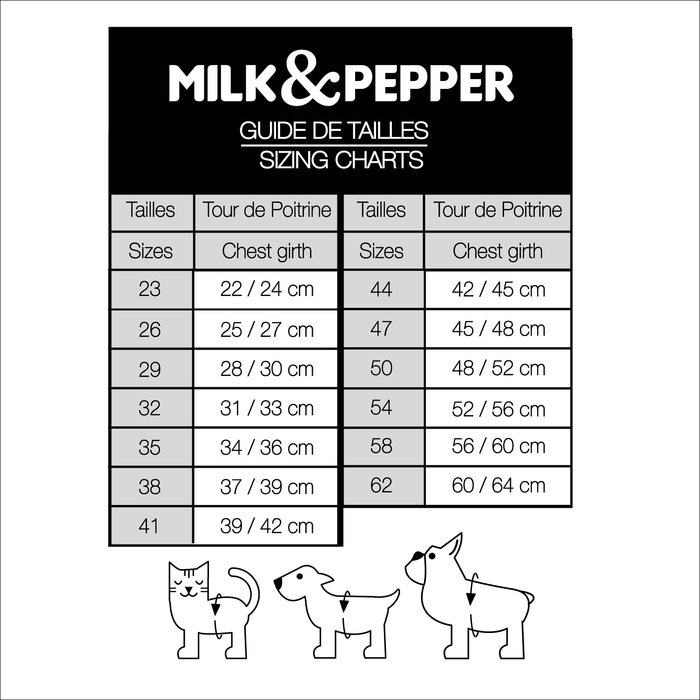 Milk & Pepper Milk & Pepper winter harnas hond Kamala Zwart/Panter