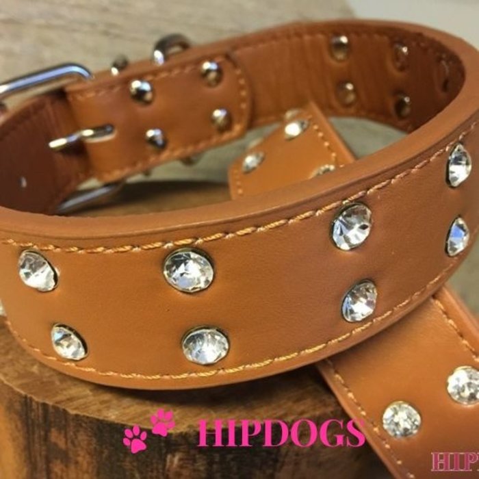 Overigen Honden halsband bruin strass grote hond