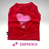 K9 honden t-shirt rood met roze hart