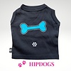 K9 honden t-shirt zwart met blauw bot