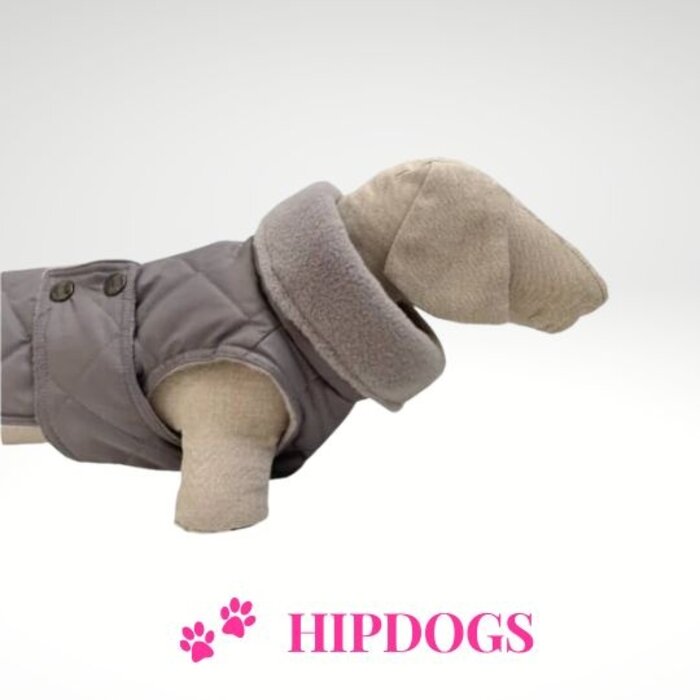 tQel – Mode & Accessoires voor Teckels tQel teckel jas Maxi Grey Coat waterproof