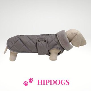 tQel – Mode & Accessoires voor Teckels tQel waterdichte honden jas Maxi Grey