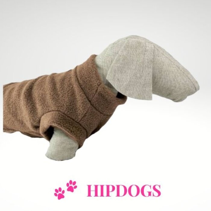 tQel – Mode & Accessoires voor Teckels tQel honden fleece trui Alaska Brown