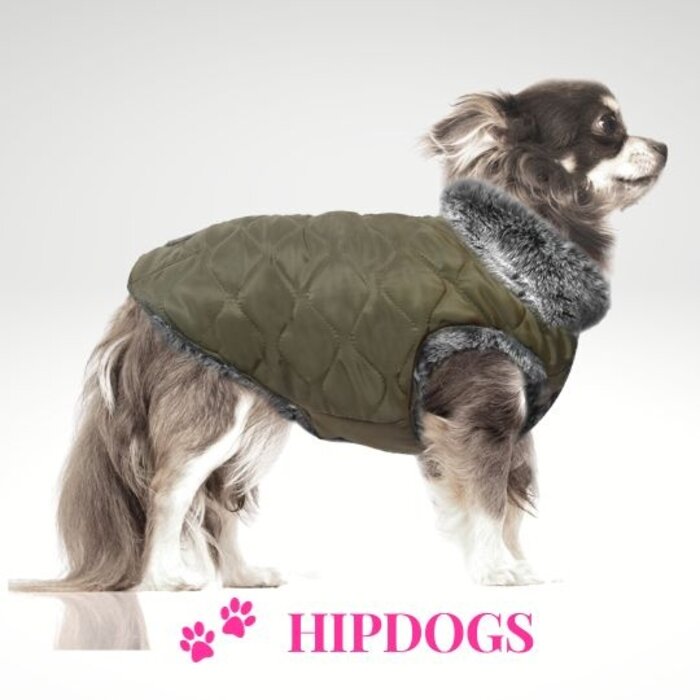 Milk & Pepper Milk & Pepper Hondenjas Victor Grijs/Kaki reversible