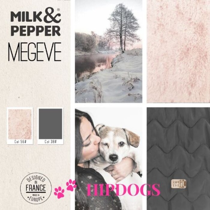 Milk & Pepper Milk & Pepper hondenslaapzak Megeve Duvet Cocon Rose  / Grijs