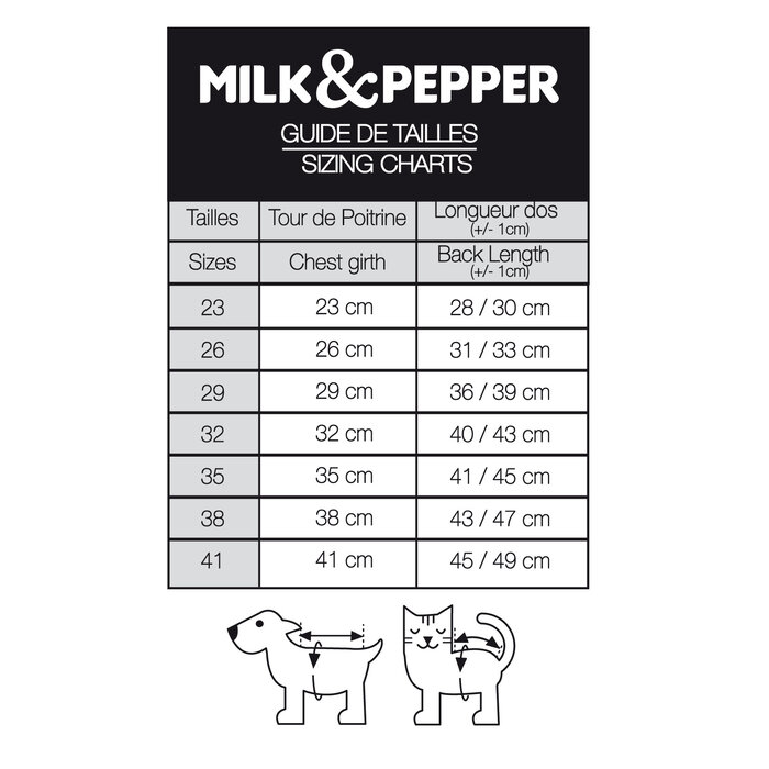 Milk & Pepper Milk & Pepper Hondenjas Reversible Mya Zwart