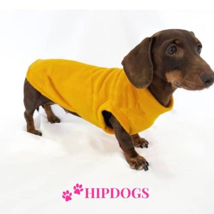 tQel – Mode & Accessoires voor Teckels tQel honden fleece trui Alaska Mustard