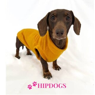 tQel – Mode & Accessoires voor Teckels tQel honden fleece trui Alaska Mustard