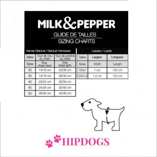 Milk & Pepper Milk & Pepper honden harnas Stardust zwart