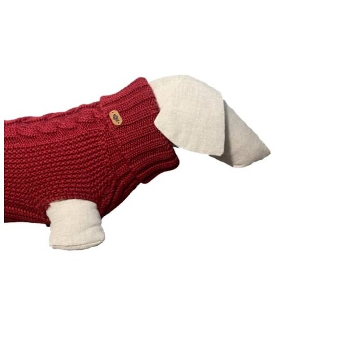 tQel – Mode & Accessoires voor Teckels tQel Teckeltrui James Burgundy - bordeauxrood