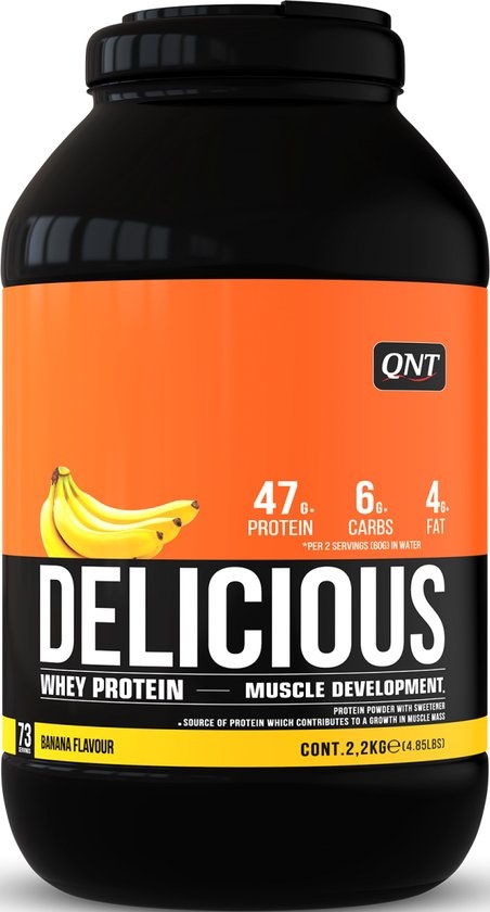 QNT Delicious Whey Protein Banaan 2200 gram -Outlet-
