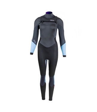 Prolimit Prolimit Wetsuit Dames Fire Freezip 4/3mm Zwart/Blauw