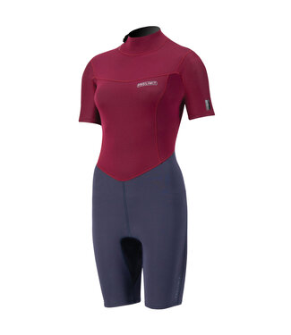 Prolimit Prolimit Shorty Wetsuit Dames Edge Backzip 2/2mm Blauw/Rood