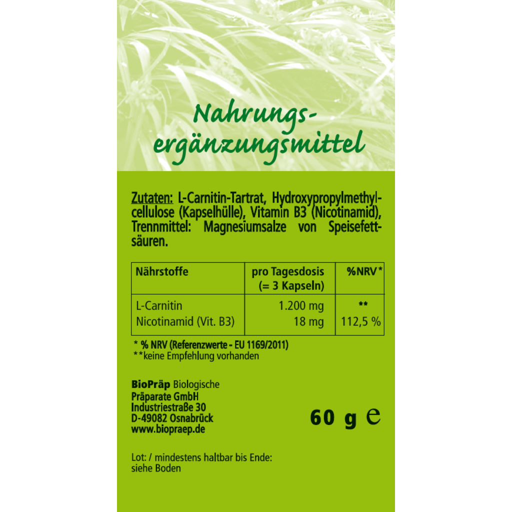 L-Carnitin 400 Kapseln - MHD 08/25