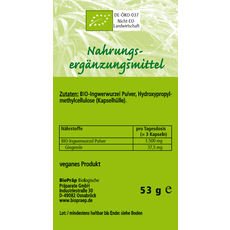 Ingwer BIO Kapseln - MHD 07/2025